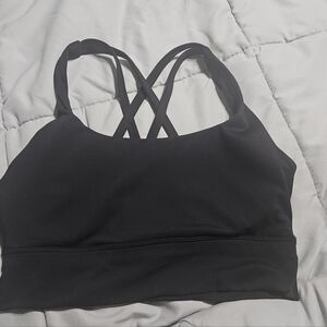 Women's Black Strappy Sports Bra